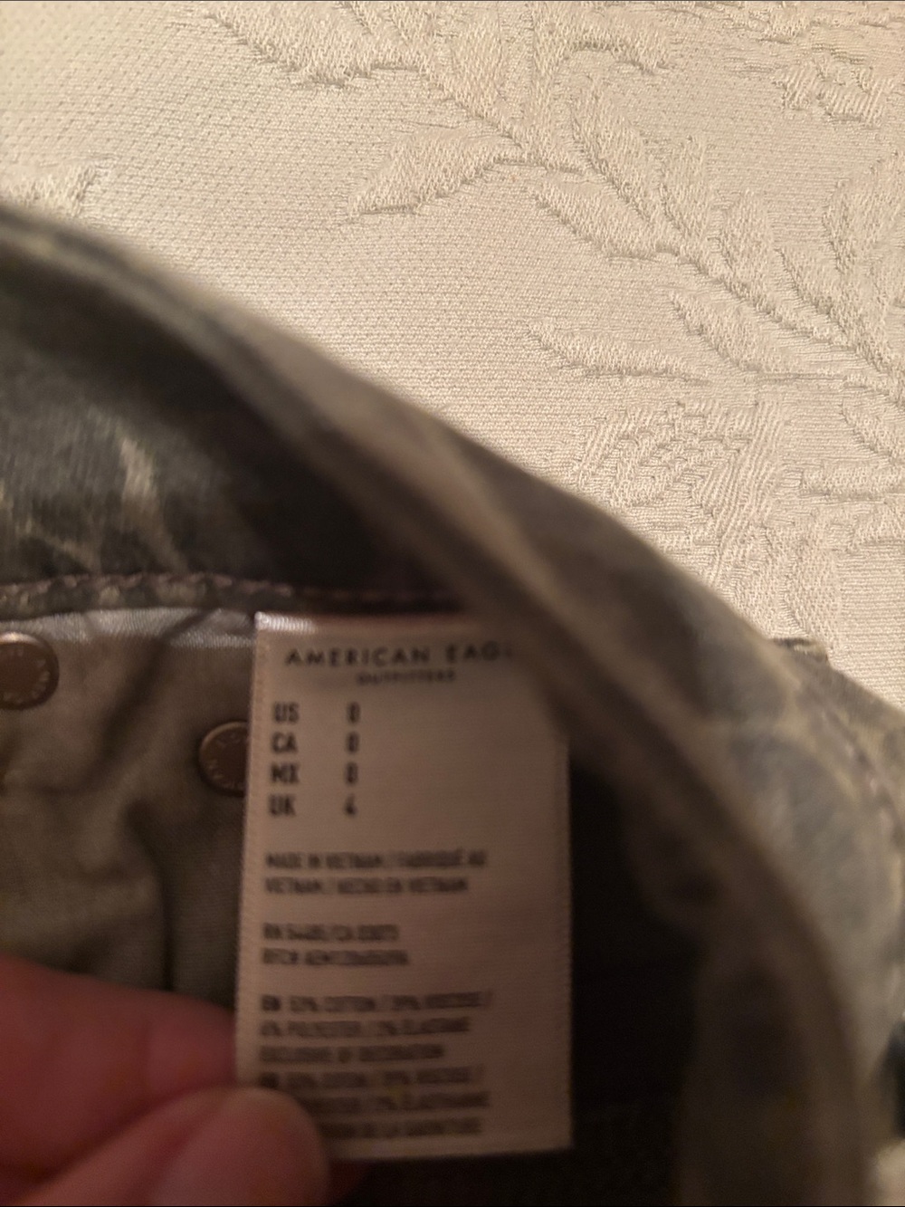 American Eagle Washed Olive Leopard-Print Denim Skirt - Picture 4 of 4